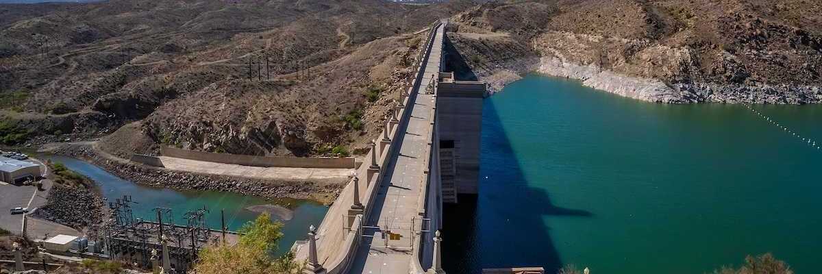 Elephant Butte dam on the Rioi Grande river, New Mexico