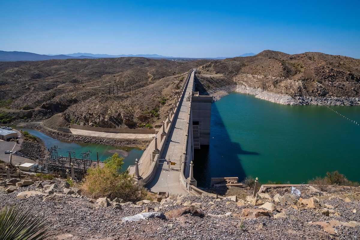 Elephant Butte dam on the Rioi Grande river, New Mexico