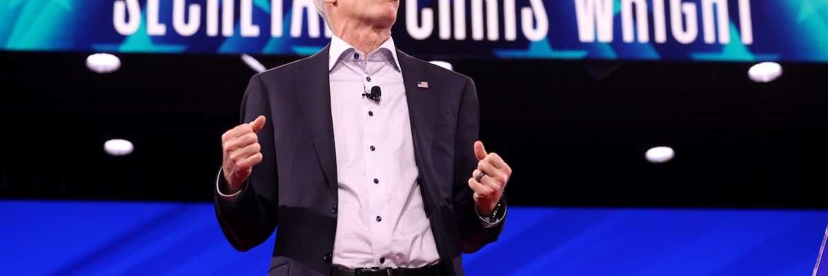 Energy Secretary Chris Wright speaking at CPAC