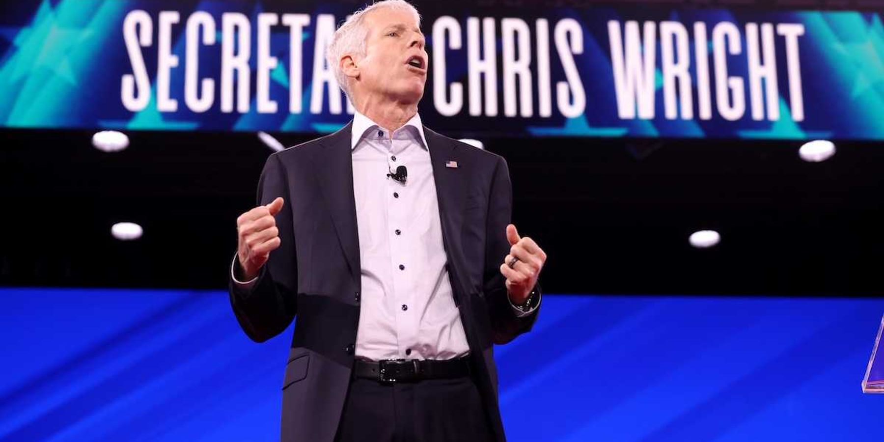 Energy Secretary Chris Wright speaking at CPAC