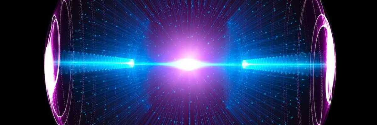 Energy sphere with glowing core illustrative of nuclear fusion