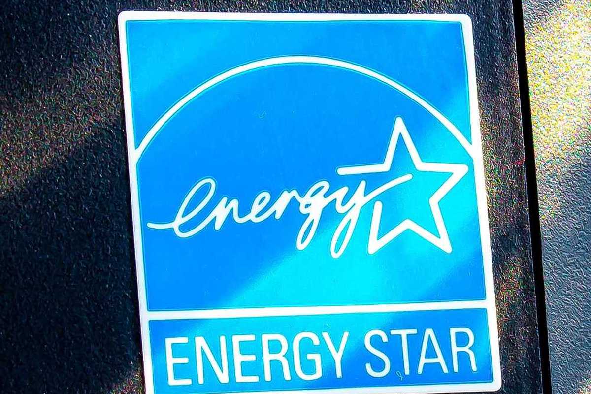 EnergyStar stamp, denoting energy efficiency, on an appliance