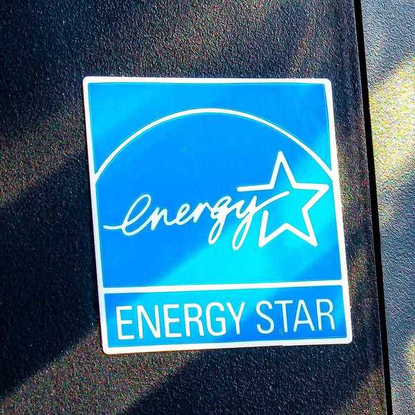 EnergyStar stamp, denoting energy efficiency, on an appliance