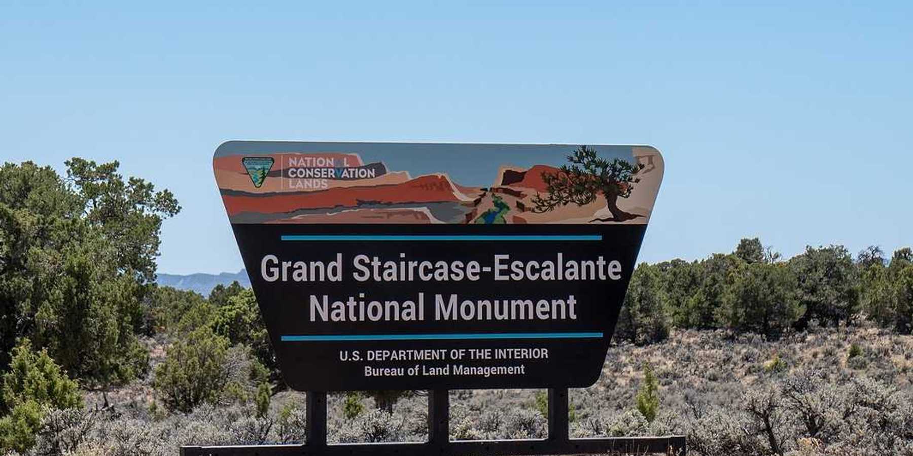 Entrance sign to Grand Staircase-Escalante National Monument, U.S. Department of the Interior, Bureau of Land Management