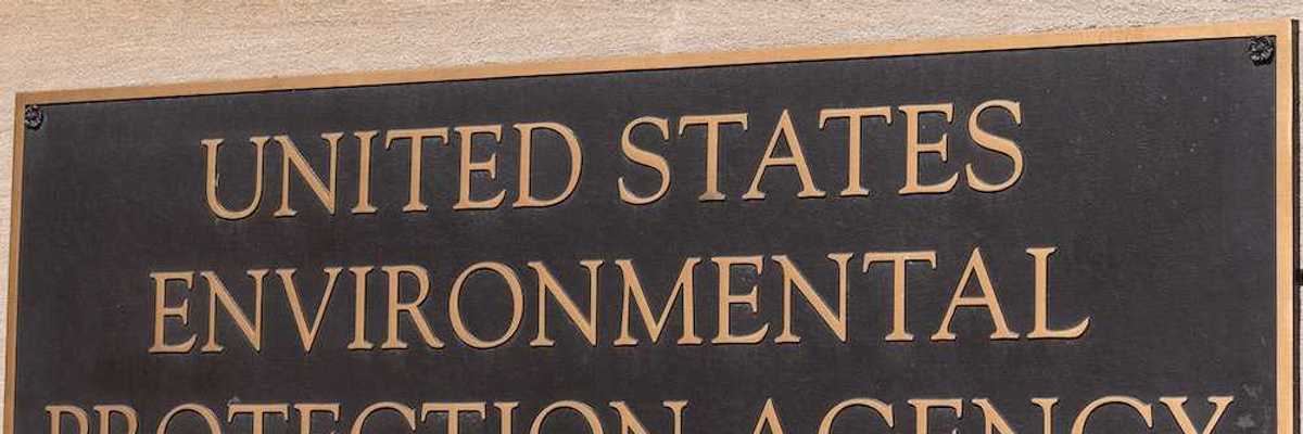 Environmental Protection Agency sign at the EPA Building in Washington, DC