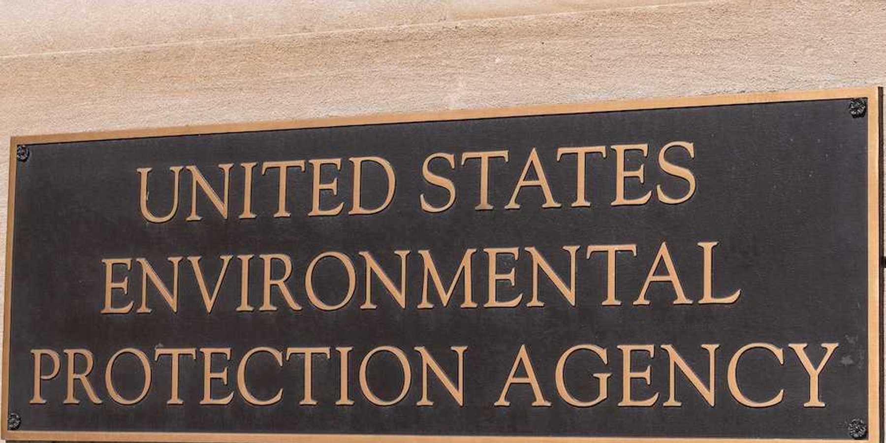 Environmental Protection Agency sign at the EPA Building in Washington, DC