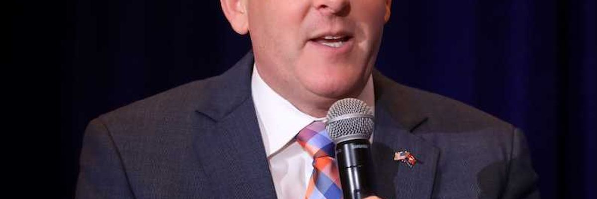 EPA chief, Lee Zeldin speaking into mic