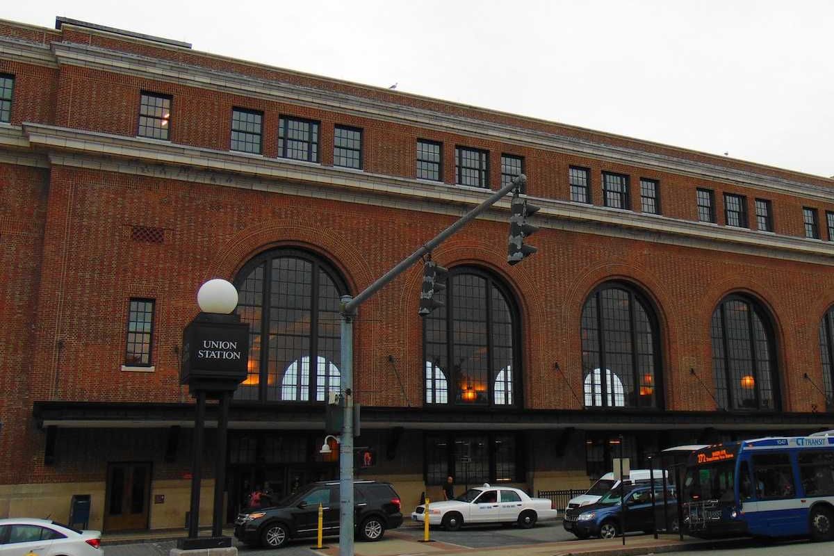 Exterior shot of Union Station, New Haven, Connecticut,