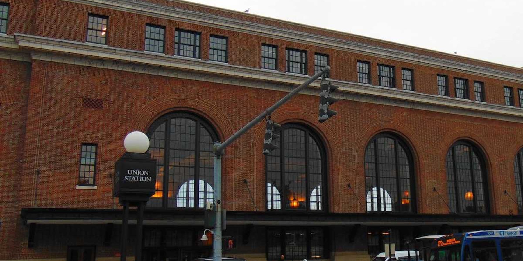 Exterior shot of Union Station, New Haven, Connecticut,