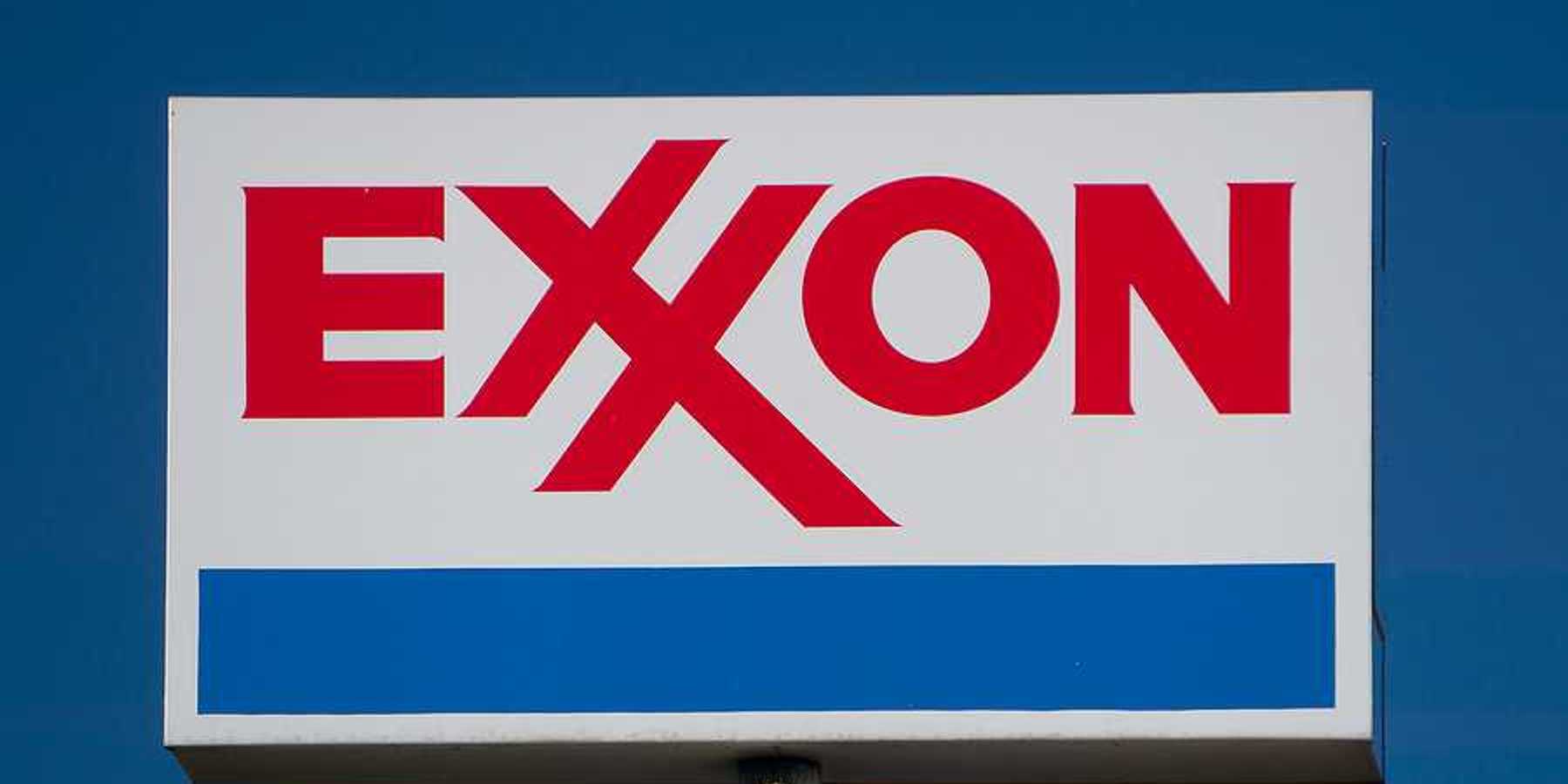 EXXON sign against blue-sky background
