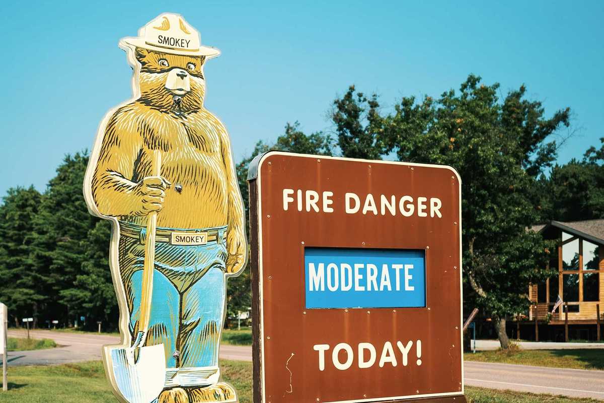 fire danger moderate today signage
