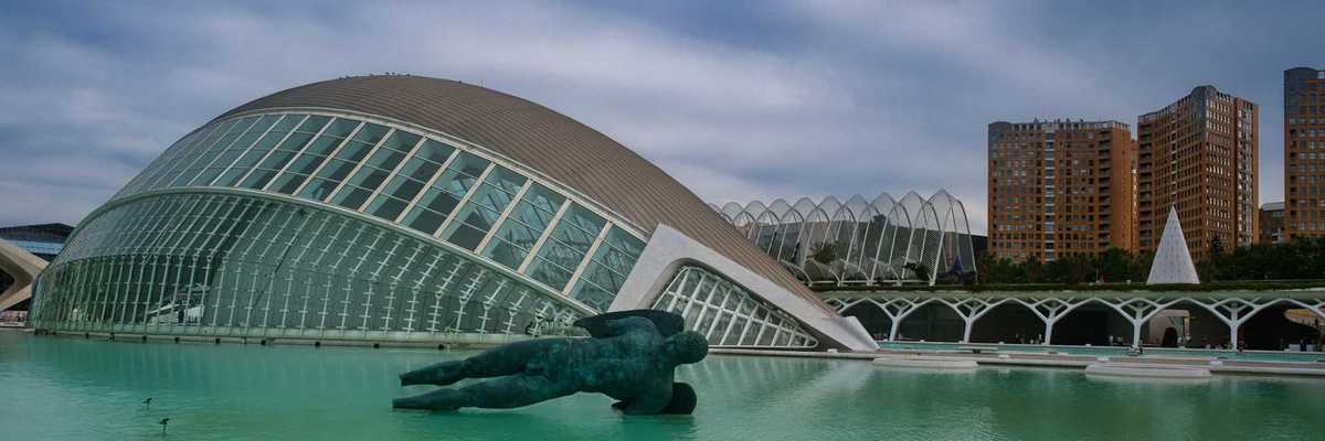 Flooding at the City of Arts and Sciences complex, Valencia, Spain
