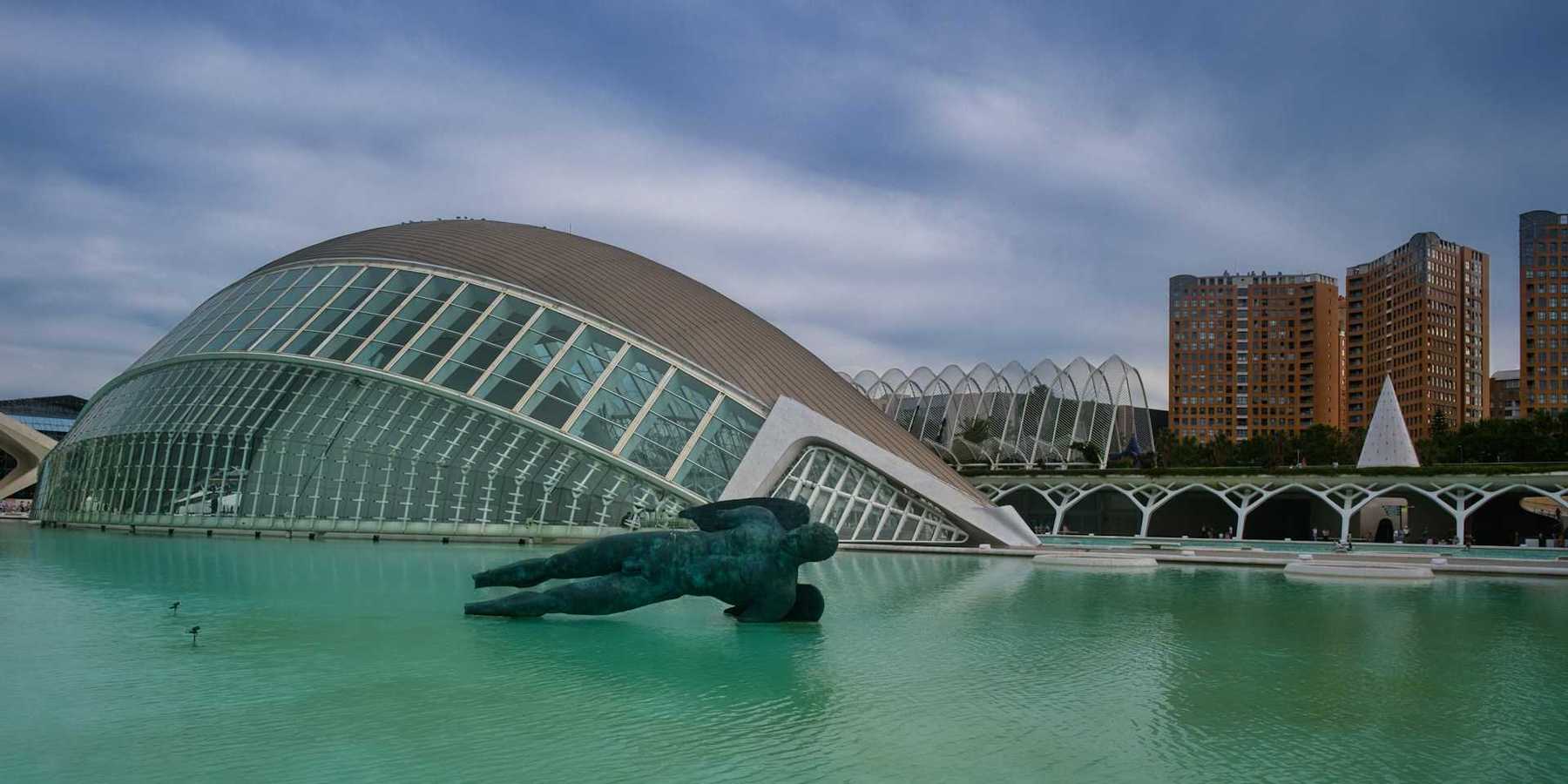 Flooding at the City of Arts and Sciences complex, Valencia, Spain