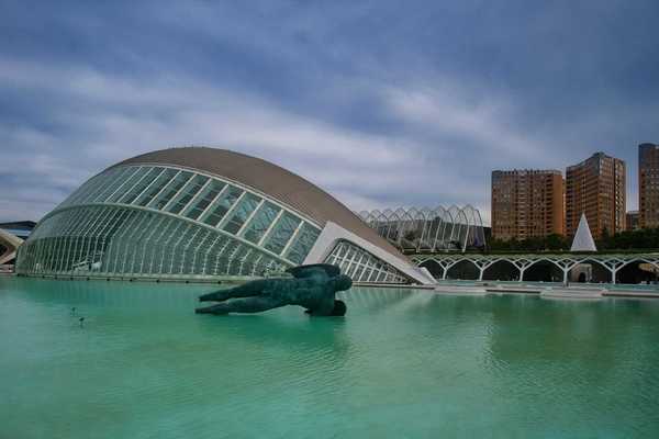 Flooding at the City of Arts and Sciences complex, Valencia, Spain