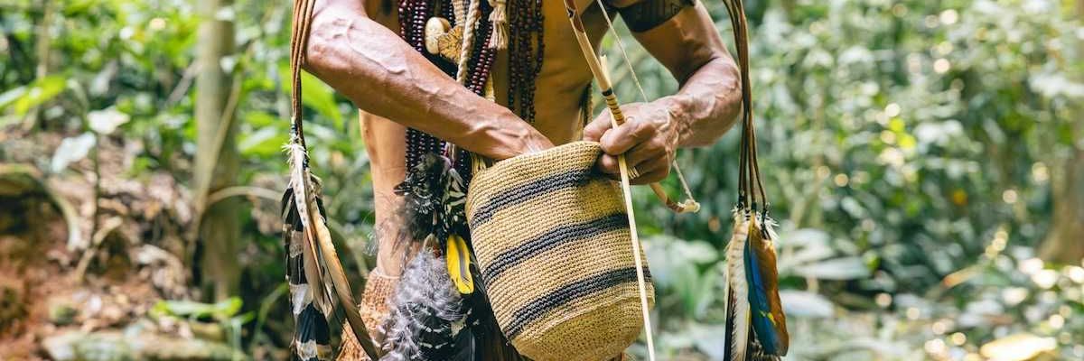 Forest dwelling Ecuadorian Kichwa tribesman