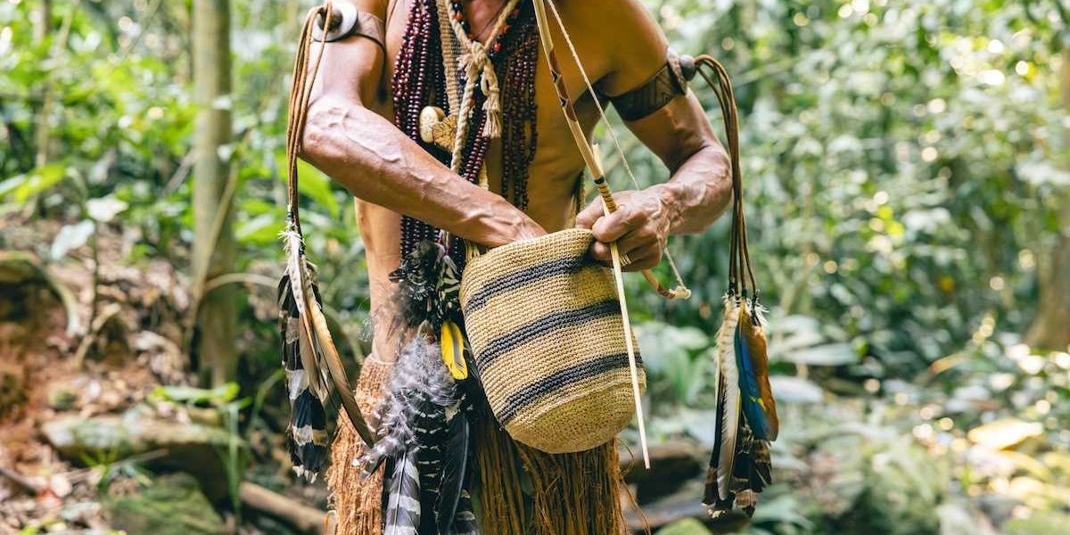 Forest dwelling Ecuadorian Kichwa tribesman