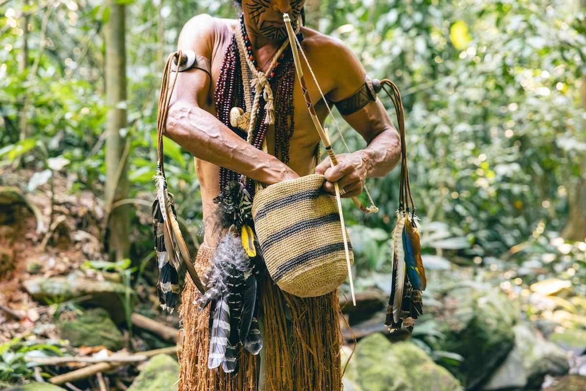 Forest dwelling Ecuadorian Kichwa tribesman