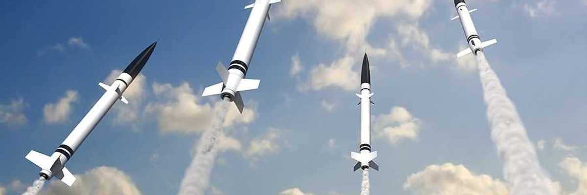 Four missiles under launch