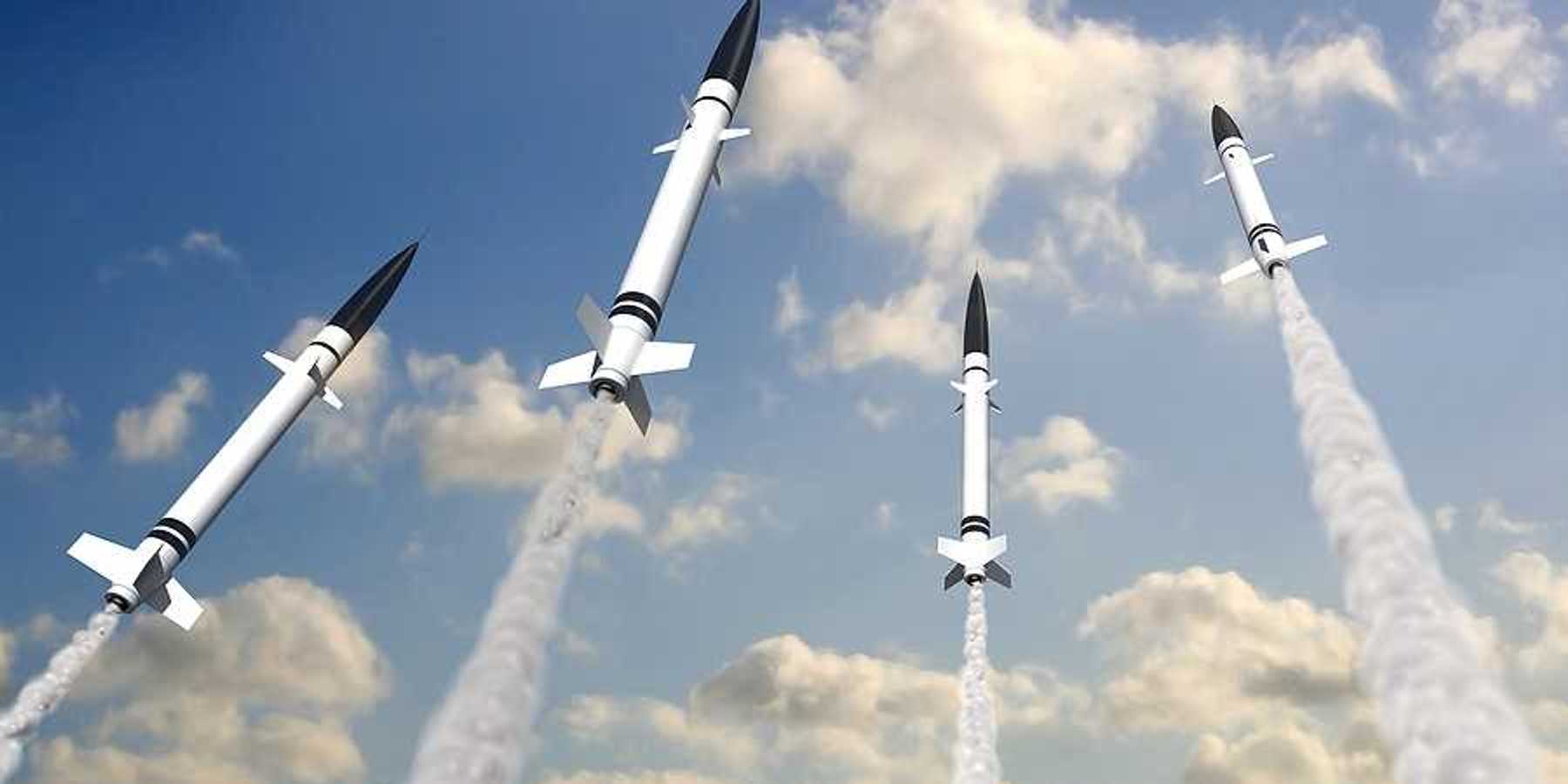 Four missiles under launch