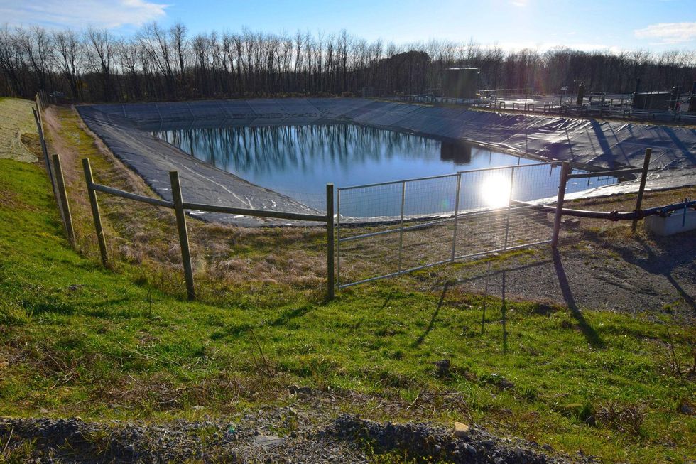 fracking wastewater pond