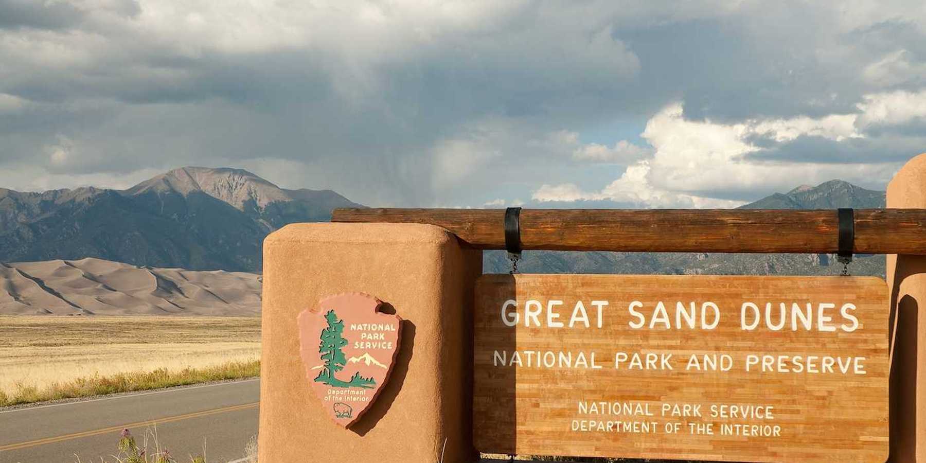 Great Sand Dunes National Park sign