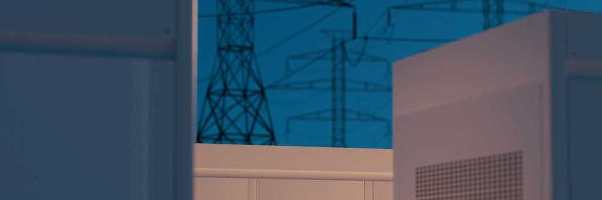 Grid-scale battery storage against high-voltage power lines