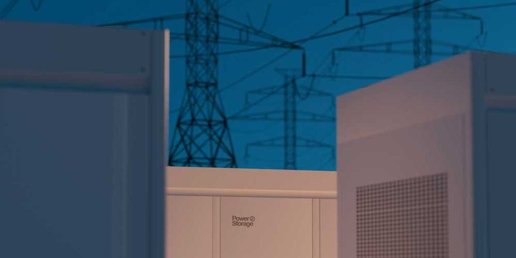 Grid-scale battery storage against high-voltage power lines