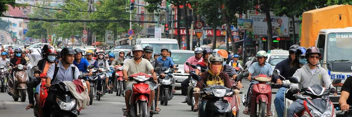 Heavily-trafficked Vietnam street