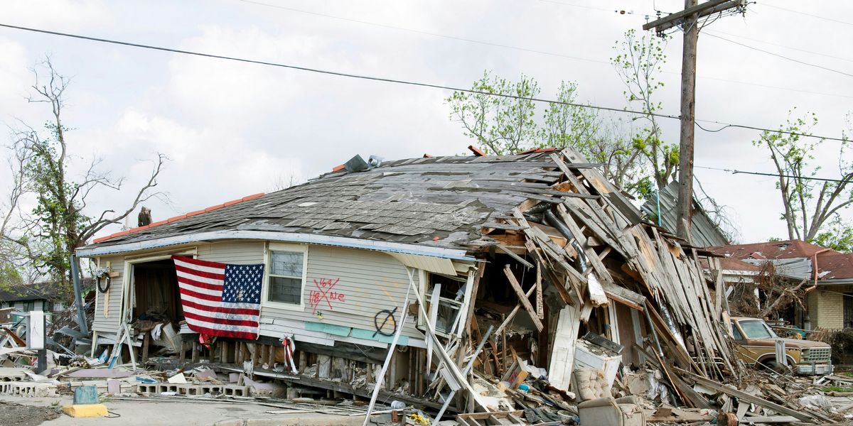 Home destroyed from a hurricane