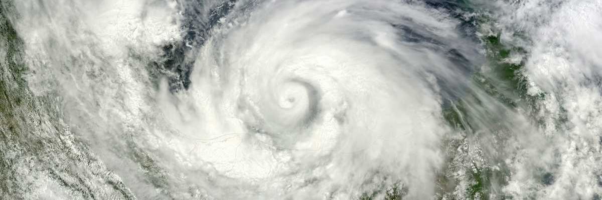 Hurricane satellite view