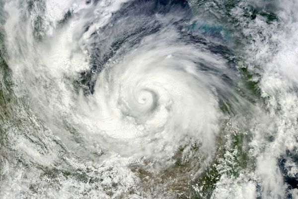 Hurricane satellite view