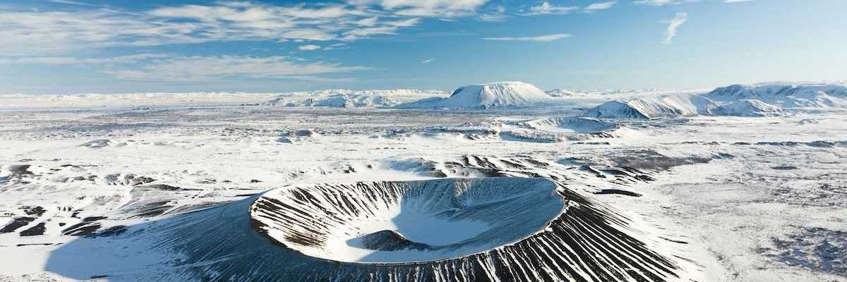 Iceland's snowy, icy, landscape