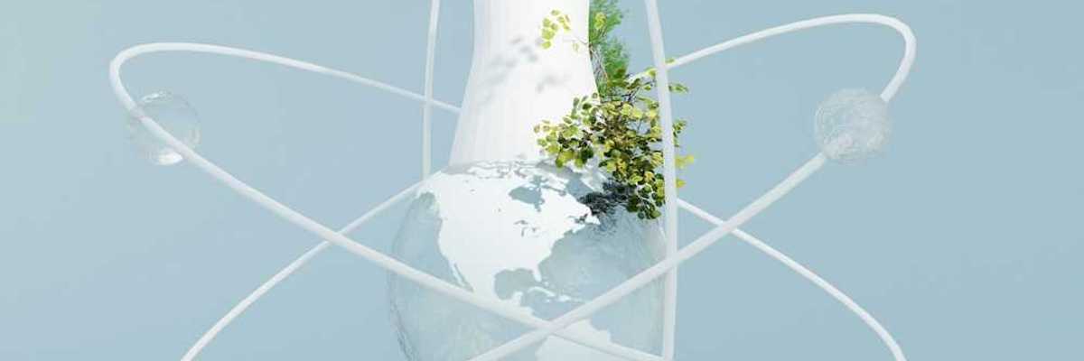 Illustration depicting nuclear power as a viable green energy option