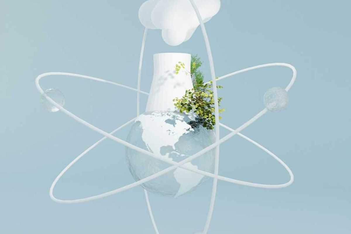 Illustration depicting nuclear power as a viable green energy option