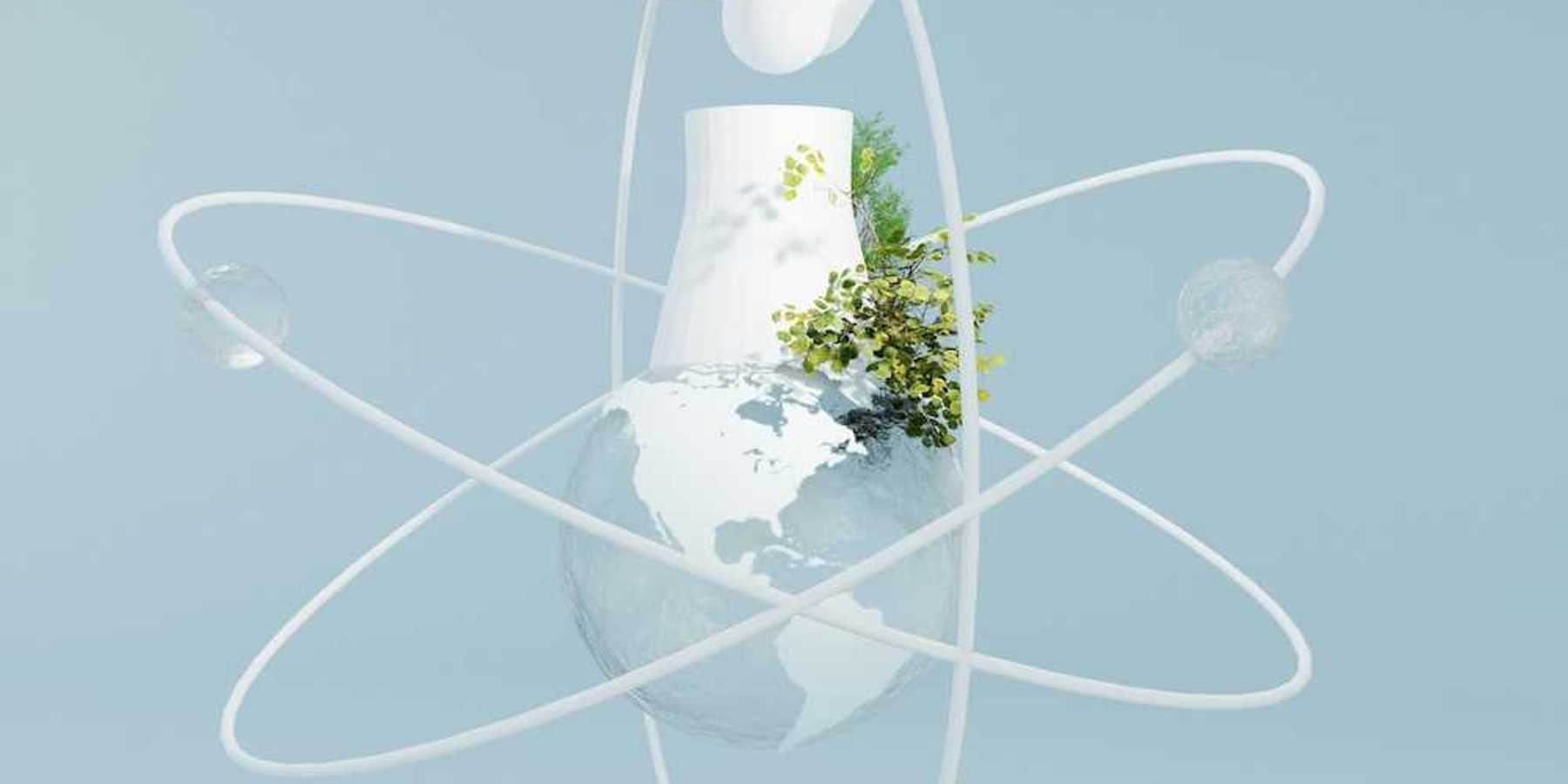 Illustration depicting nuclear power as a viable green energy option