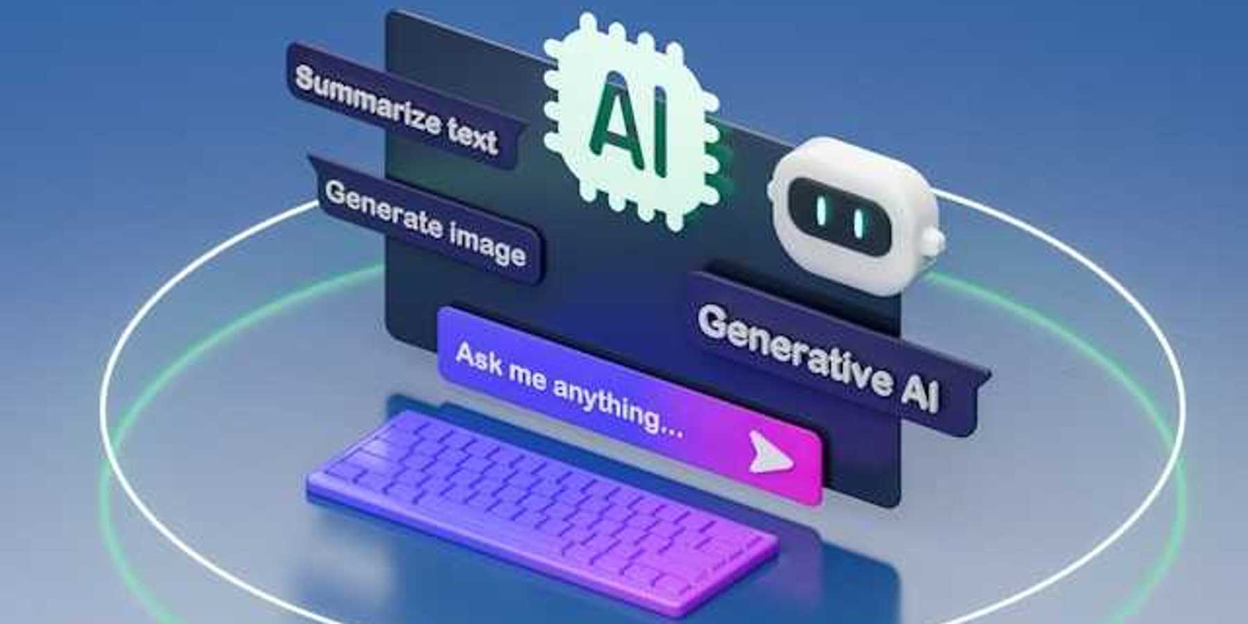 Illustration of a computer screen using AI tools