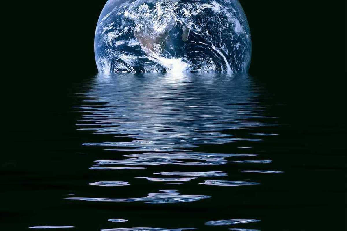 Image depicting conceptual melting earth symbolic of global warming and climate change.