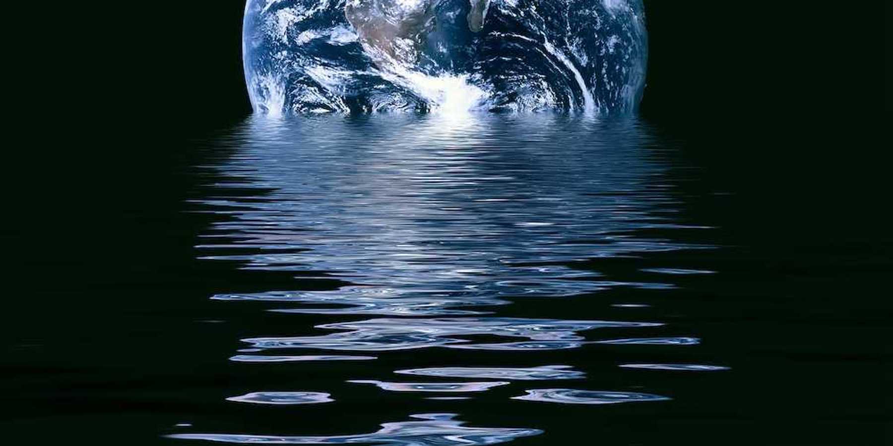 Image depicting conceptual melting earth symbolic of global warming and climate change.