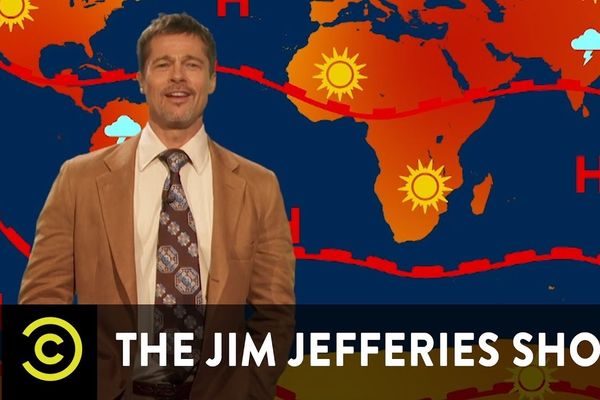 Brad Pitt in surprise cameo as the weatherman