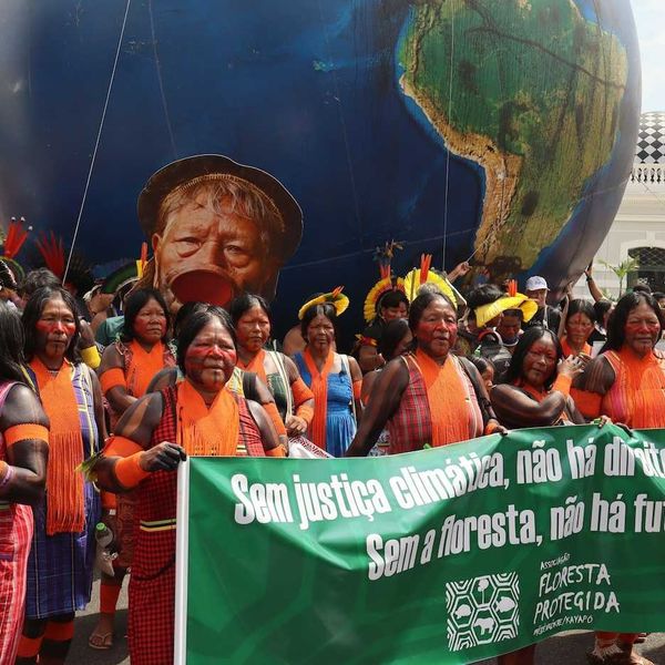 Indigenous protests during COP30 in Belém, Brazil. "Without Climate Justice, there are no indigenous rights. Without the forest, there is no future."
