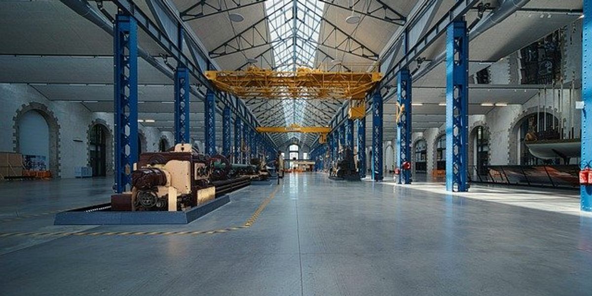 Interior of an empty factory.