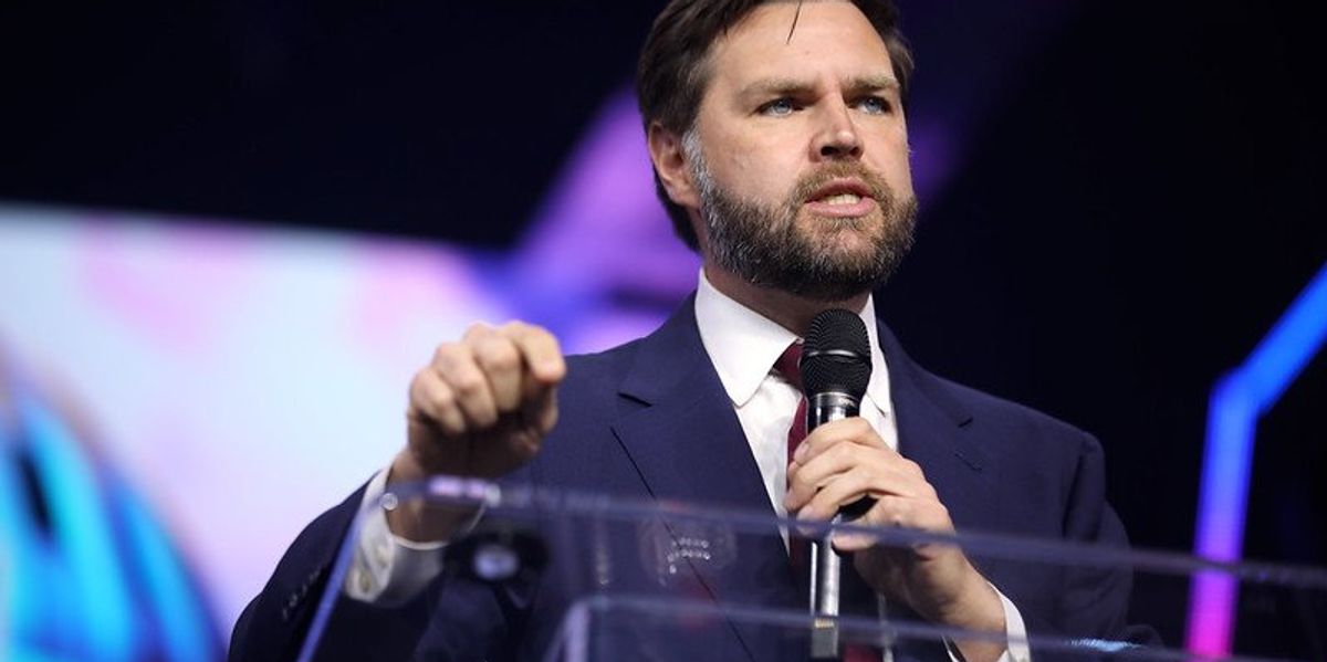 JD Vance talking into a micrphone