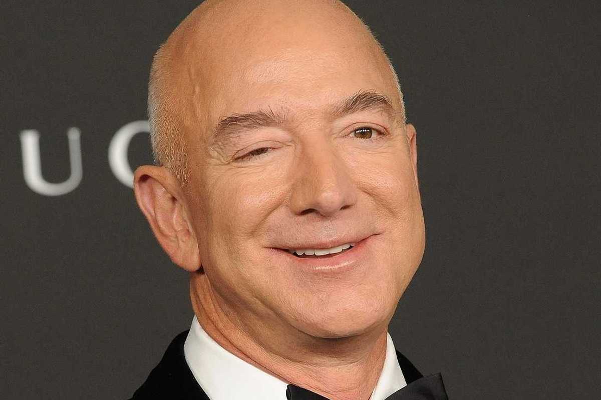 Jeff Bezos dressed in a tuxedo headshot