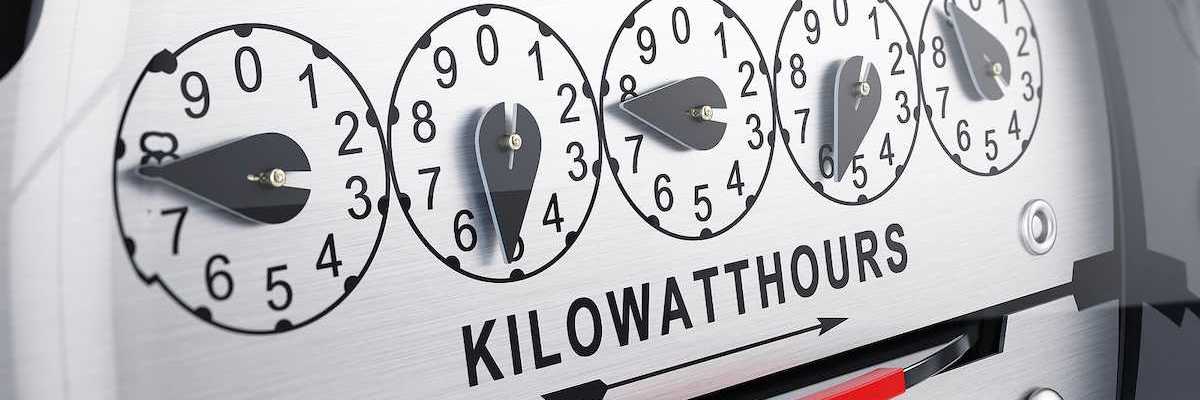 Kilowatt hour electric meter, power supply meter. 3d rendering