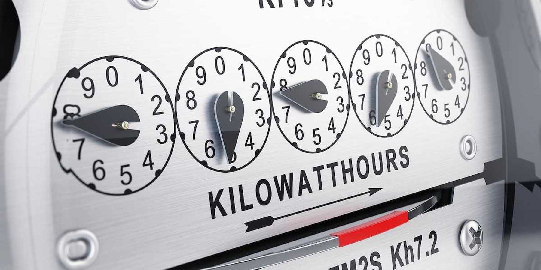 Kilowatt hour electric meter, power supply meter. 3d rendering