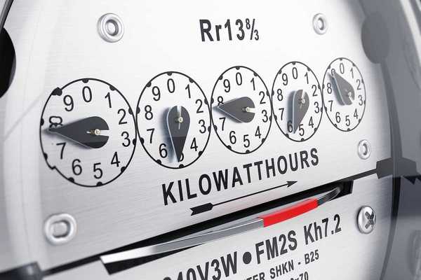 Kilowatt hour electric meter, power supply meter. 3d rendering