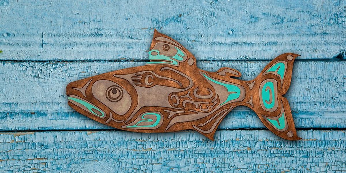 laser cut salmon art