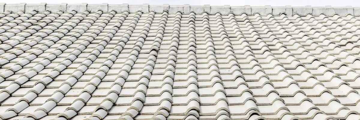 Light-colored clay or cement tile roof