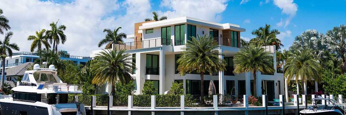 Modern luxury villa with private yacht