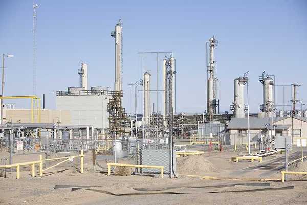Natural gas pipe line compressor processing station